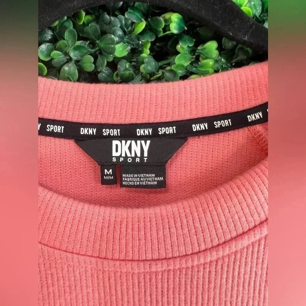 Dkny Embossed Logo Drawstring Cropped Sweatshirt … - image 6